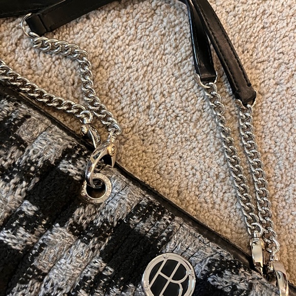 🆕 Henri Bendel No. 7 Quilt Zip Tote Black and Gray Houndstooth Shoulder Bag - Picture 8 of 13